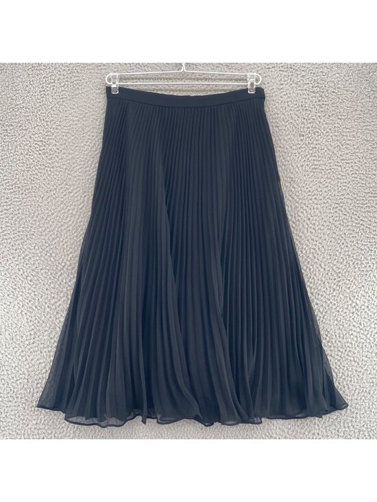 Polo Ralph Lauren Dresses & Skirts - Polo Ralph Lauren Skirt Womens 2 Black Lined Chiffon Knife Pleat Below Knee Midi
